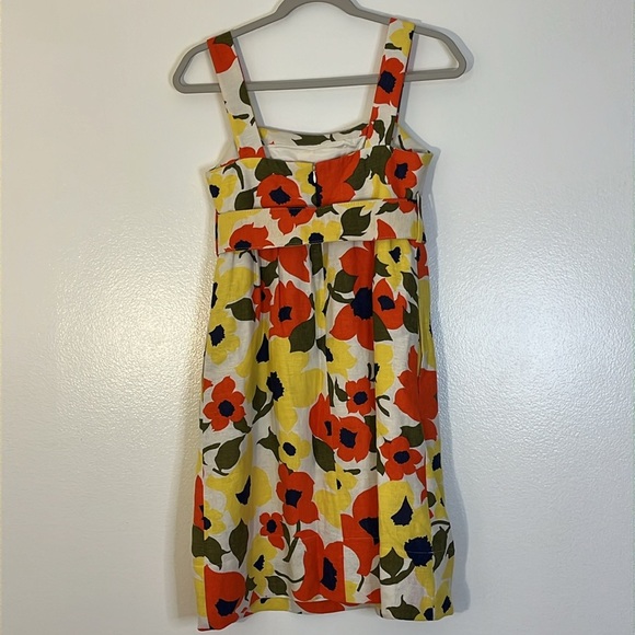 Shoshanna | Silk & Linen Floral belted sleeveless dress Women’s size 2 sundress - Picture 4 of 8